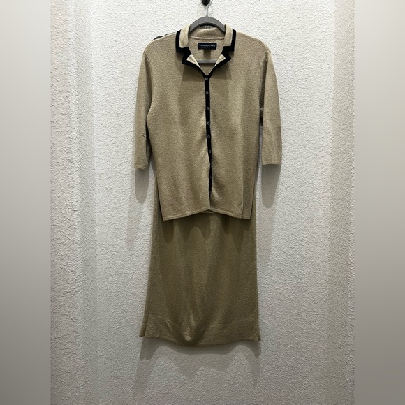Preston & York Sweaters - Preston & York Beige and Black Knit Top & Skirt Set (Top: M, Skirt: S)
